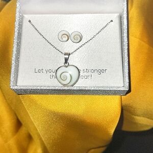 Vintage Shiva Eye 925 Sterling Silver Pendant Necklace & Earrings